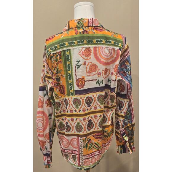 Calypso St. Barth Colorful Long Sleeve Button Down Shirt Womens Medium - Picture 5 of 9